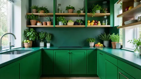 zielone meble kuchenne
